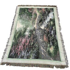 Thomas Kinkade Bridge of Faith Tapestry Rug Throw Blanket NEW Made In USA